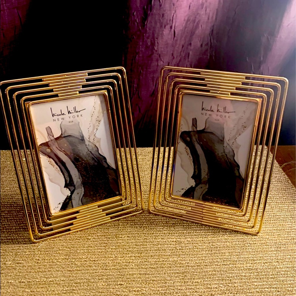 Nicole Miller 4x6 Gold Tone Metal Picture Frame, NWT! 2 available
